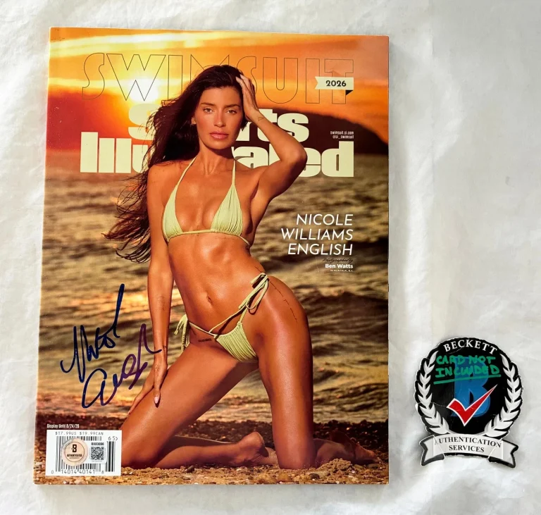 Nicole Williams English Signed Magazine SI Swimsuit Beckett BAS COA