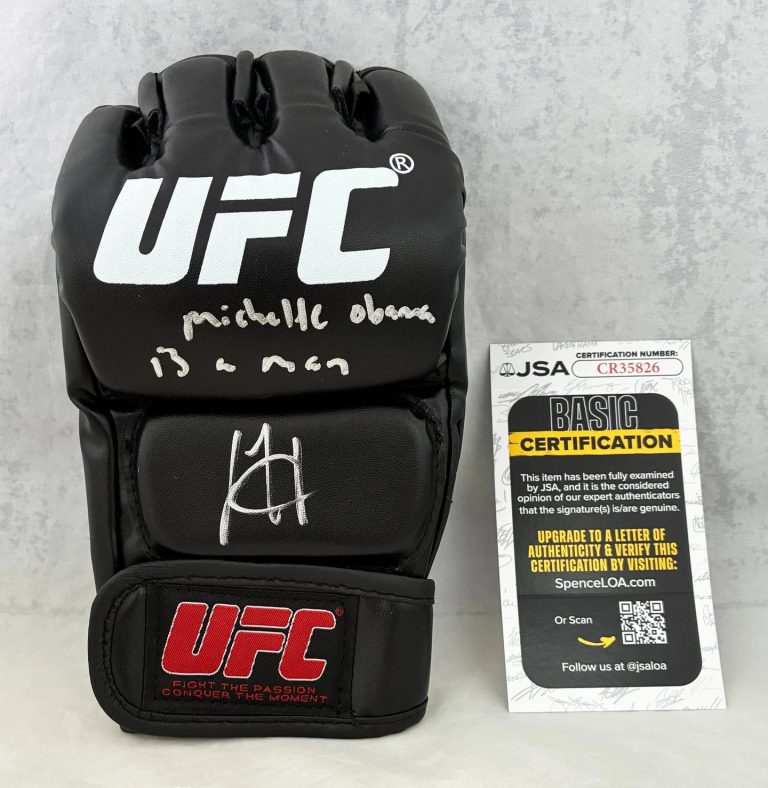 Josh Hokit Signed UFC Glove Michelle Obama is a Man JSA COA