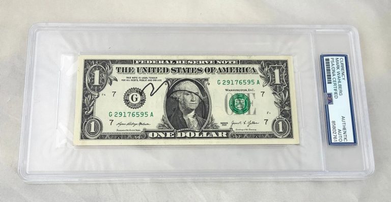 Mark Wahlberg Signed $1 Bill US Currency PSA/DNA COA
