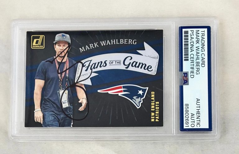 Mark Wahlberg Signed Trading Card Patriots PSA/DNA 1 COA