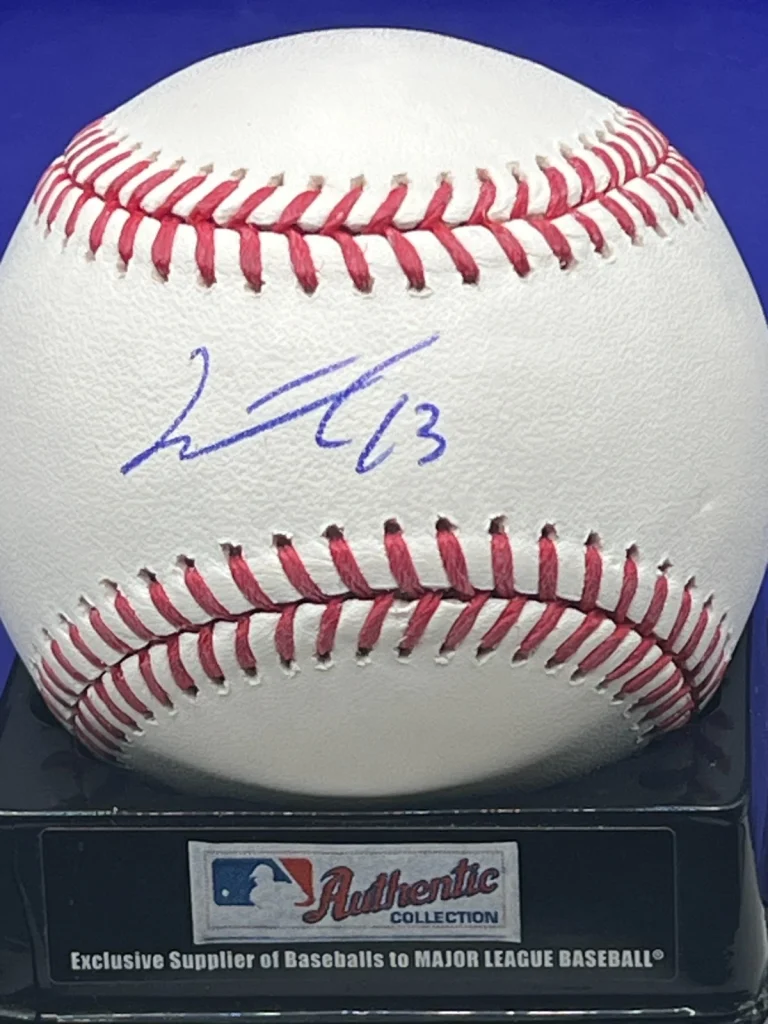 JUNIOR CAMINERO TAMPA RAYS  BECKETT AUTHENTICATED  SIGNED OML BASEBALL