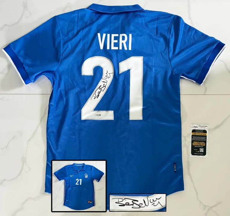 Christian Vieri Signed Jersey Italy JSA COA