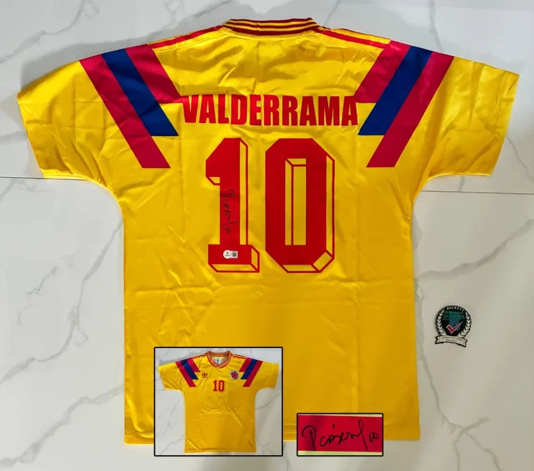 Pibe Carlos Valderrama Signed Jersey Colombia Beckett BAS 1 COA