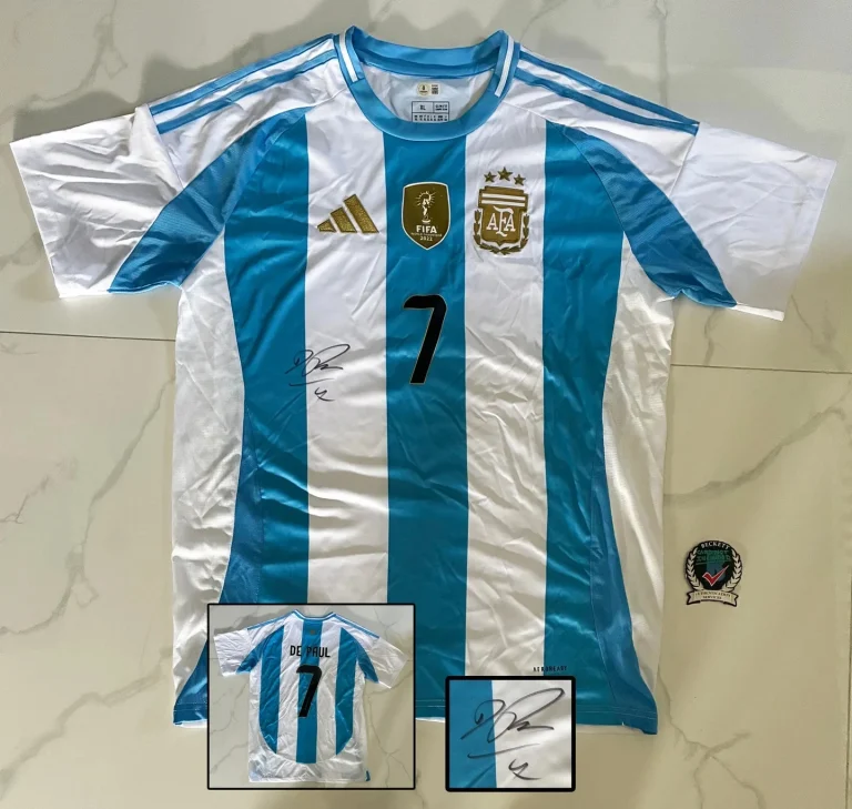 Rodrigo De Paul Signed Jersey Argentina Beckett BAS COA