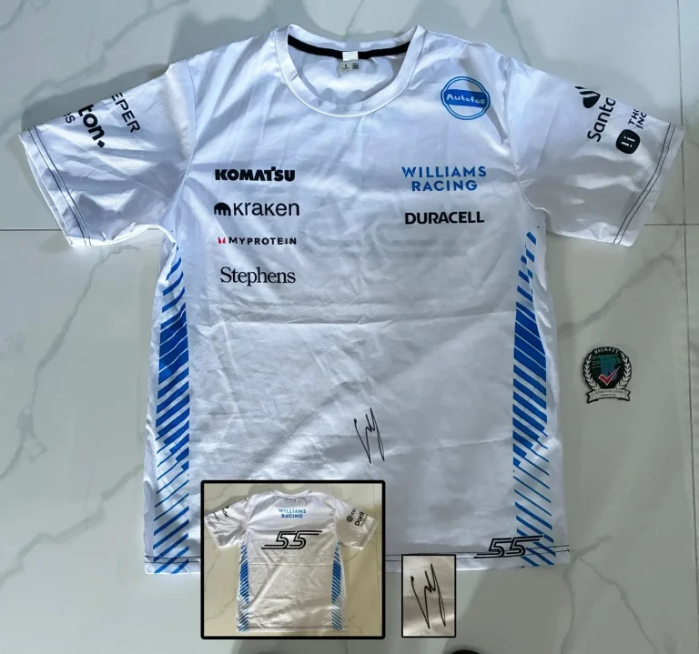 Carlos Sainz Signed Shirt Williams Racing Jersey Beckett BAS COA