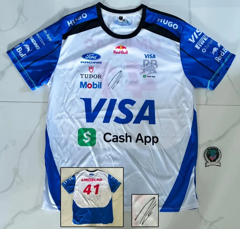 Arvid Lindblad Signed Shirt Visa Cash App Jersey Beckett BAS 6 COA