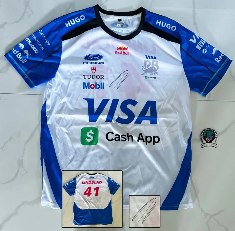 Arvid Lindblad Signed Shirt Visa Cash App Jersey Beckett BAS 9 COA