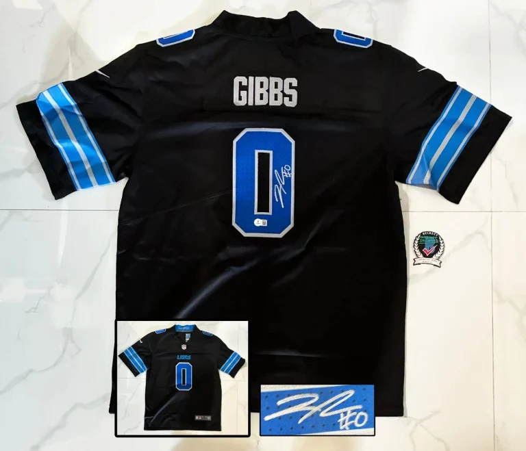 Jahmyr Gibbs Signed Jersey Detroit Lions Beckett BAS COA