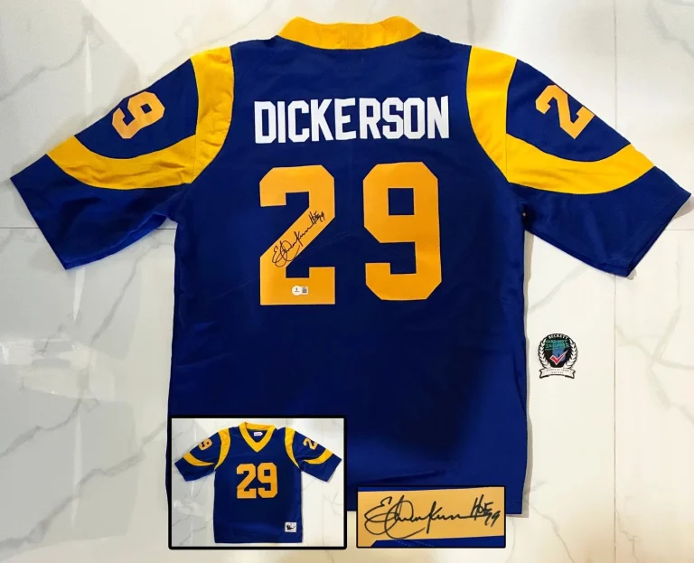 Eric Dickerson Signed Jersey Los Angeles Rams Beckett BAS COA
