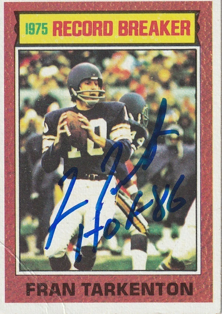 FRAN TARKENTON MINNESOTA VIKINGS  SIGNED 1976 TOPPS CARD #7
