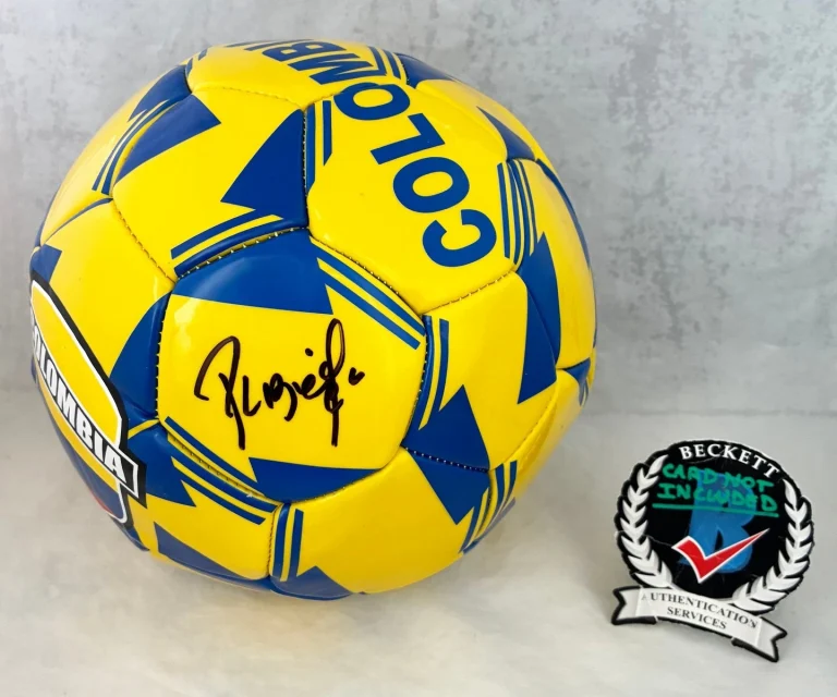 Pibe Carlos Valderrama Signed Soccer Ball Colombia Beckett BAS 1 COA