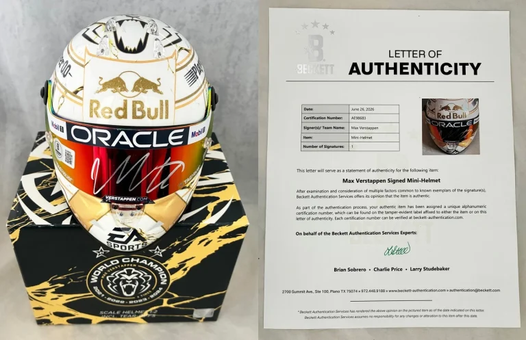 Max Verstappen Signed Helmet 1:2 2024 World Champion Red Bull F1 BAS COA