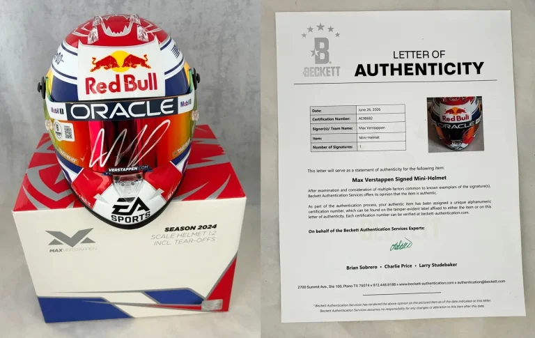 Max Verstappen Signed Helmet 1:2 2024 Season Red Bull F1 BAS COA