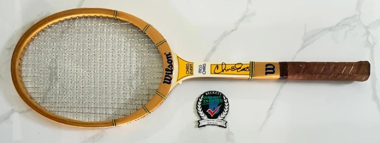 Chris Evert Signed Tennis Racquet Beckett BAS 1 COA