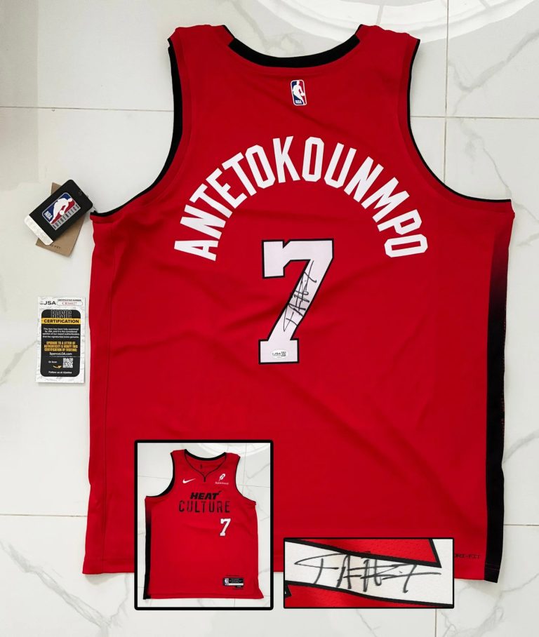 Giannis Antetokounmpo Signed Jersey Authentic Miami Heat JSA COA
