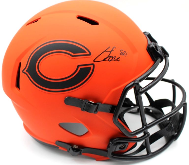 Colston Loveland Chicago Bears Signed Full Size Rave Helmet w/JSA COA CR49481