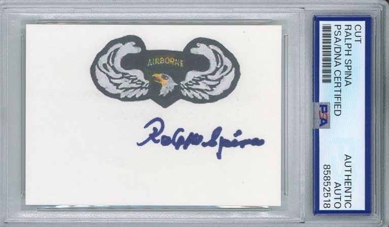 Ralph Spina Signed Cut Signature PSA DNA WWII 101st ABD E CO Band of Brothers