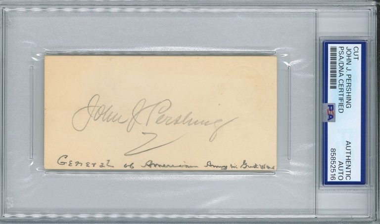General John J. Pershing Signed Cut Signature PSA DNA Encapsulated Black Jack