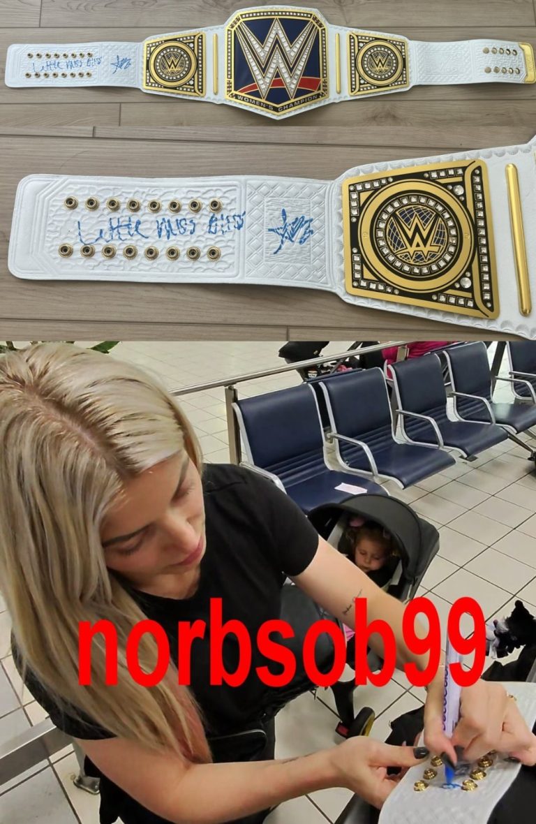 ALEXA BLISS LITTLE MISS BLISS SIGNED WWE LEATHER BELT w/EXACT PROOF BECKETT COA
