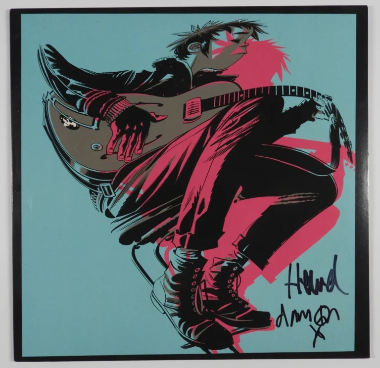 Gorillaz JSA  Signed Autograph Record Album Vinyl Damon Albarn Jamie Hewlett