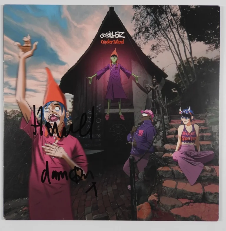 Gorillaz JSA  Signed Autograph Record Album Vinyl Damon Albarn Jamie Hewlett