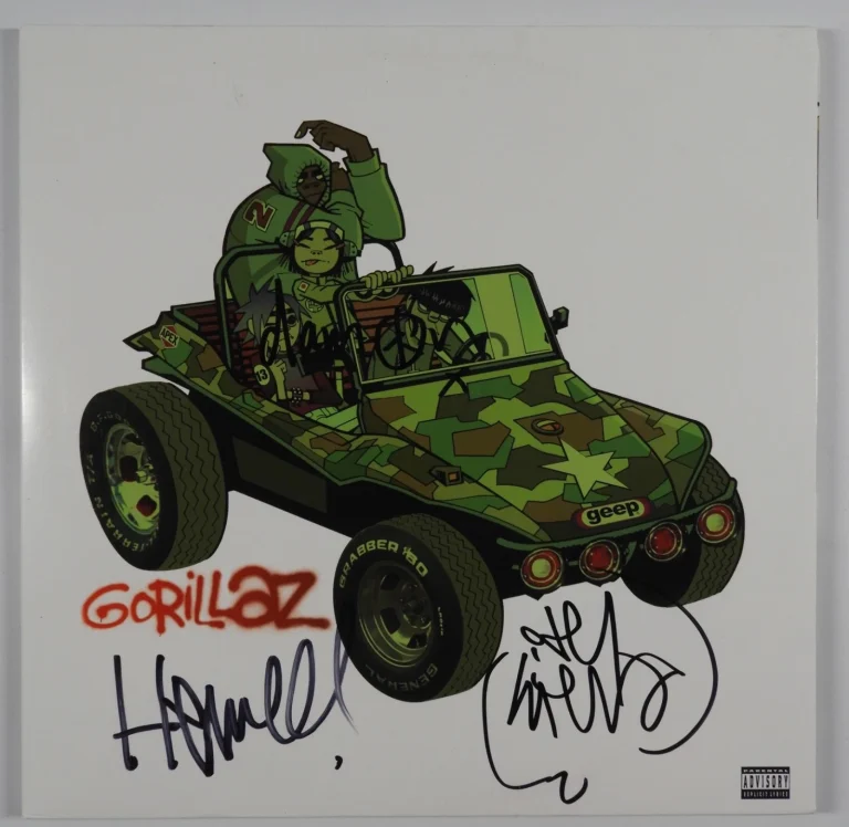 Gorillaz JSA  Signed Autograph Record Album Vinyl Damon Albarn Jamie Hewlett