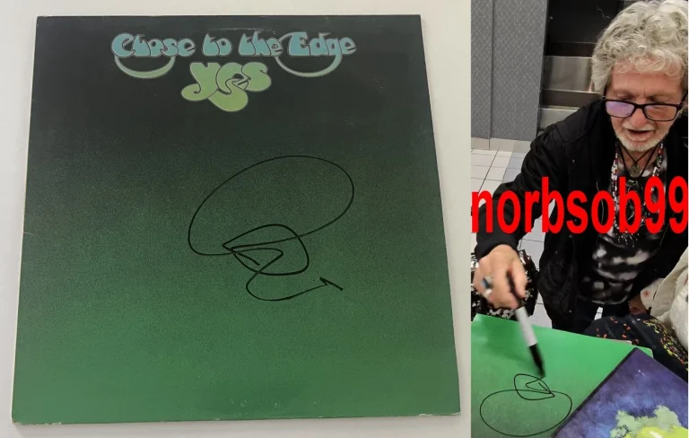 JON ANDERSON SIGNED AUTOGRAPH YES CLOSE TO THE EDGE VINYL w/EXACT PROOF & COA