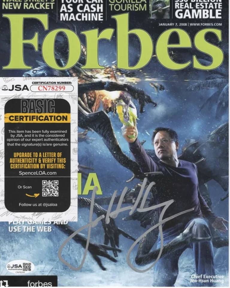 Jensen Huang Signed 8x10 Photo w/ JSA COA #CN78299 Nvidia Founder CEO Forbes Mag