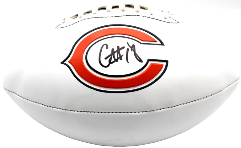 Caleb Williams Signed Chicago Bears Full Size Logo Football w/JSA COA CR86355