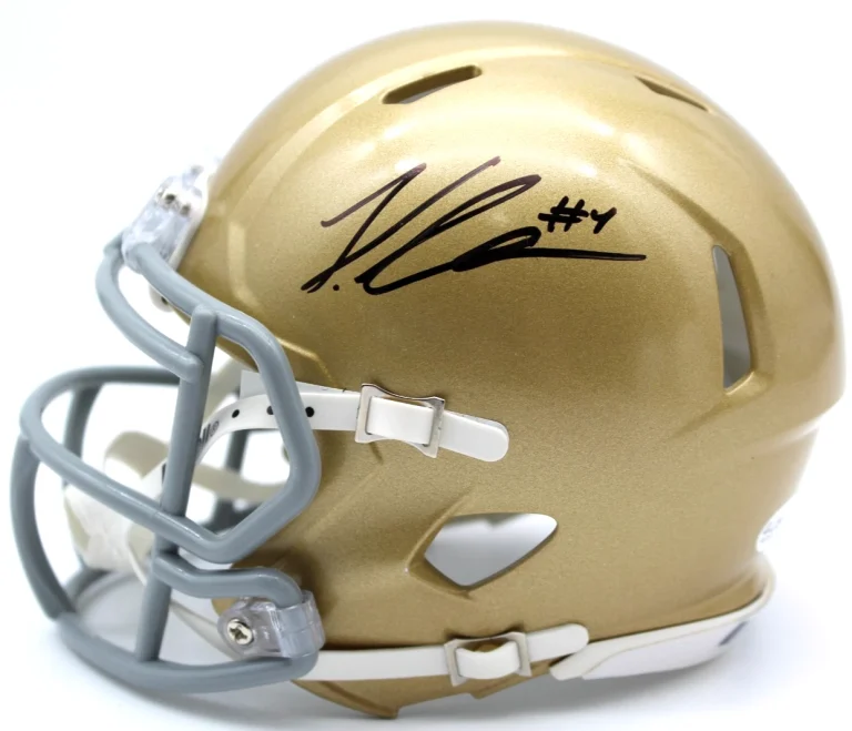Jeremiyah Love Notre Dame Fighting Irish Signed Mini Helmet w/JSA COA CR86272