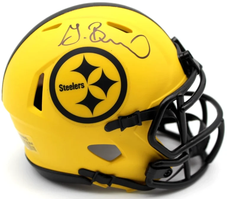 Drew Allar & Germie Bernard Signed Pittsburgh Steelers Mini Helmet w/JSA CR86245