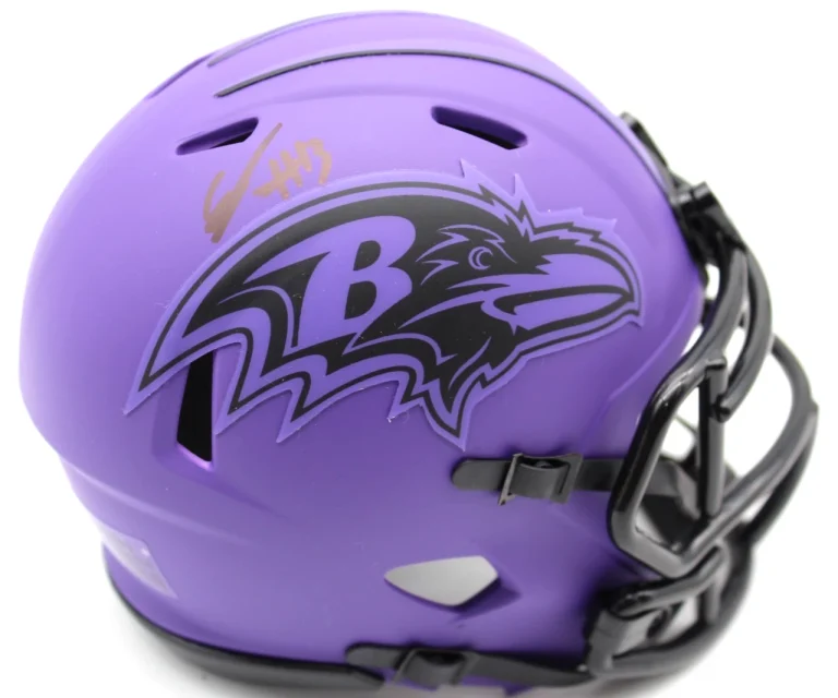 Ja'Kobi Lane & Elijah Sarratt Ravens Rave Signed Mini Helmet w/JSA COA CR86320