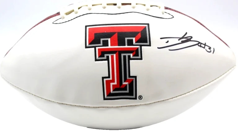 David Bailey Signed Texas Tech Red Raiders Logo Football w/JSA COA CR86276 Jets
