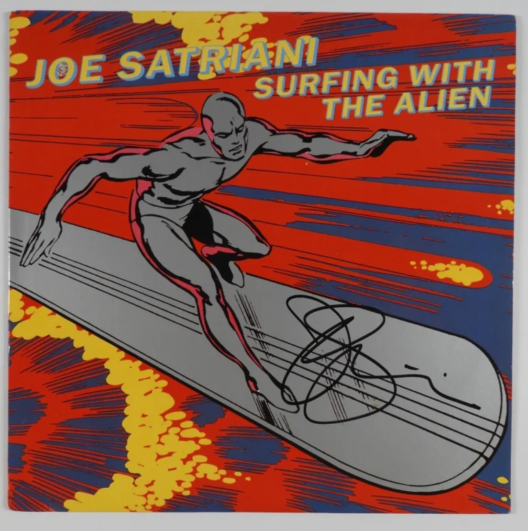 Joe Satriani JSA Signed Autograph Album Record Vinyl Surfing With The Alien