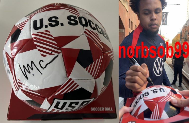 WESTON MCKENNIE SIGNED USMNT TEAM USA SOCCER BALL w/EXACT PROOF BECKETT BAS COA