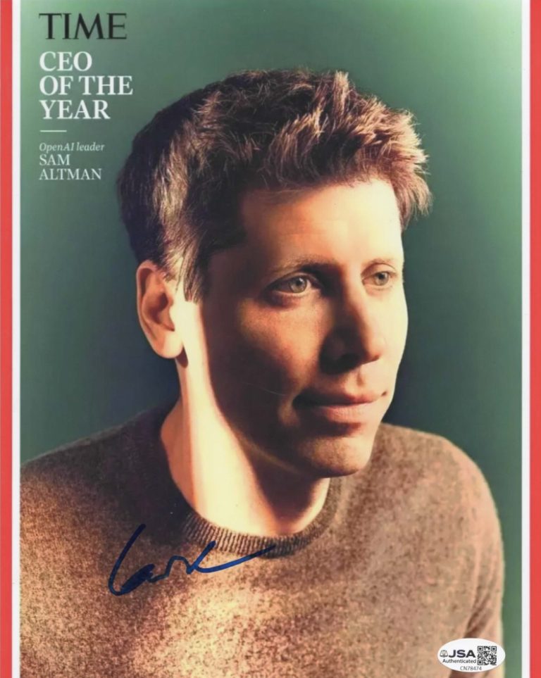 Sam Altman Signed 8x10 Photo w/ JSA COA #CN78474 Open AI ChatGPT Time Mag Samuel