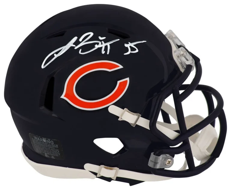 Lance Briggs Signed Bears Riddell Speed Mini Helmet - (In White) -(SCHWARTZ COA)