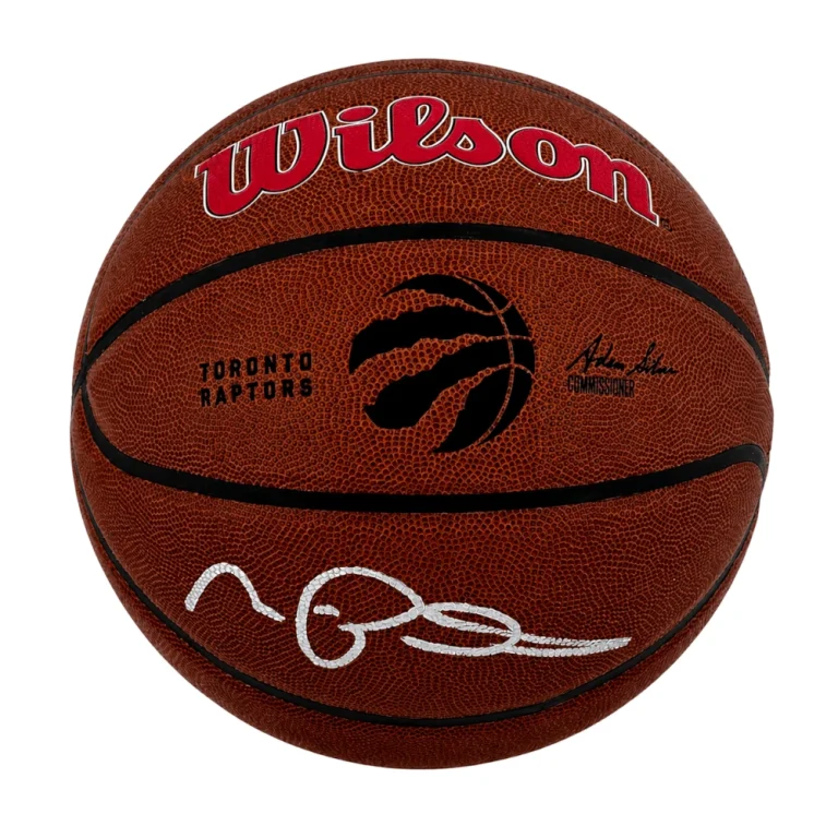 Morris Peterson Signed Raptors Logo Wilson NBA Basketball - (SCHWARTZ COA)