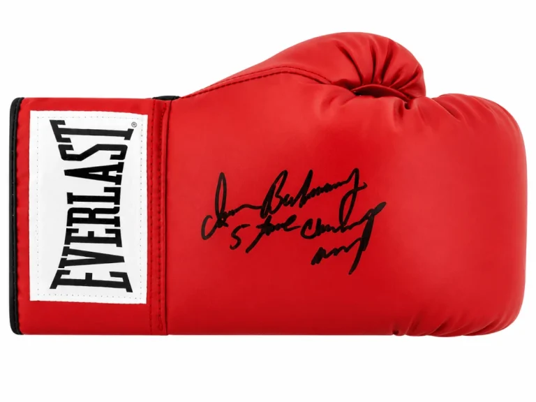 Iran Barkley Signed Everlast Red Boxing Glove w/5 Time Champ - (SCHWARTZ COA)
