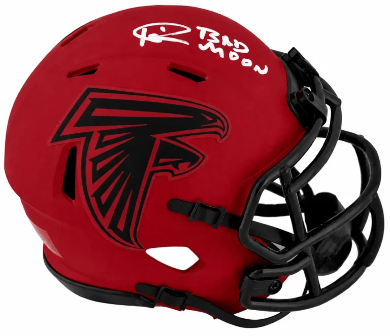 Andre Rison Signed Falcons RAVE Riddell Speed Mini Helmet w/Bad Moon - (SS COA)