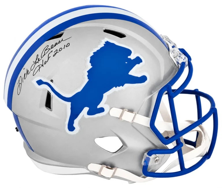 Dick LeBeau Signed Lions T/B Riddell Full Size Replica Helmet w/HOF - (SS COA)