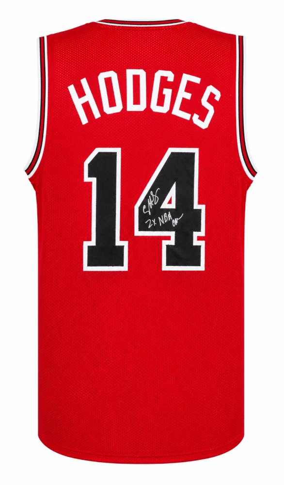 Craig Hodges Signed Red Custom Basketball Jersey w/2x NBA Champ - (SCHWARTZ COA)