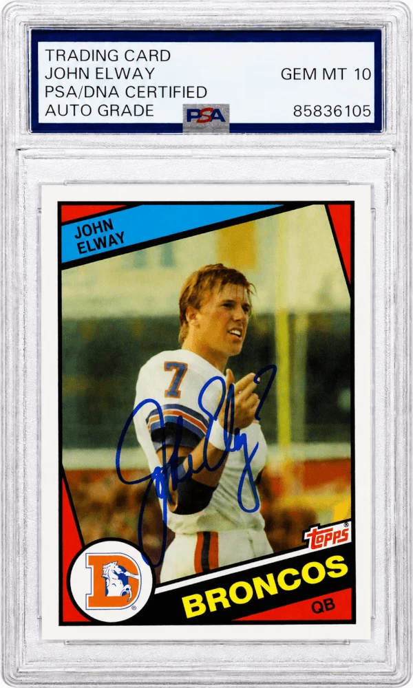 John Elway Signed Broncos 2012 Topps Rookie Reprint Card #63 - (PSA - Auto 10)
