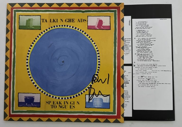 Talking Heads David Burne Signed Autographed Record LP Beckett Certified