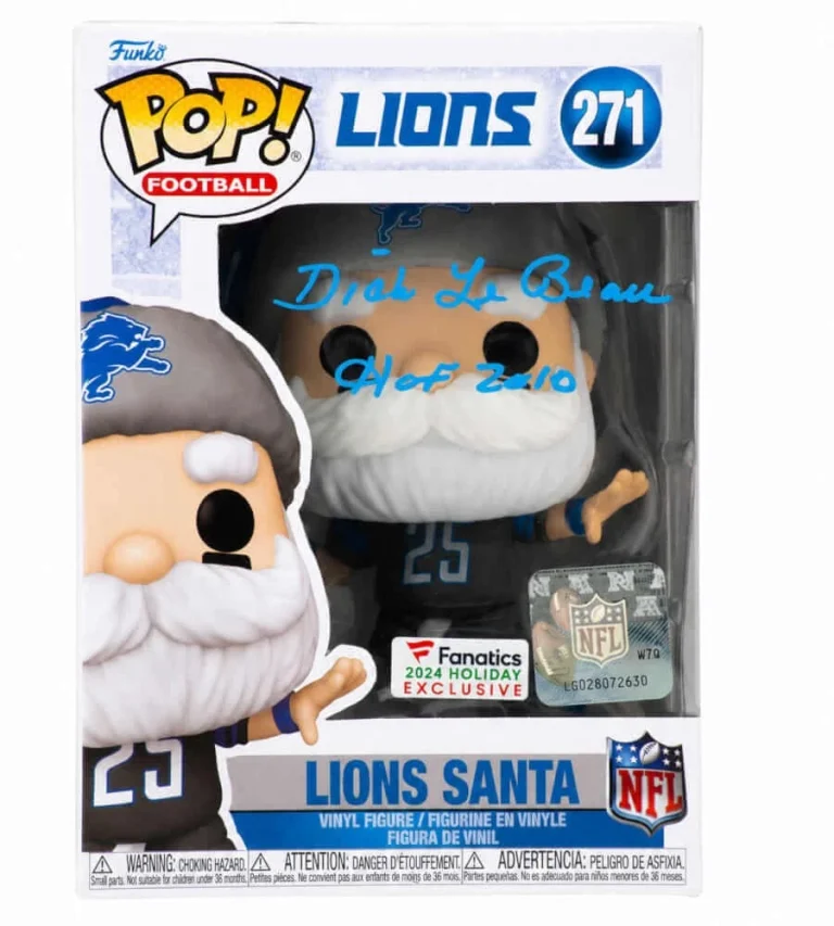 Dick LeBeau Signed Lions SANTA Funko Pop Doll #271 w/HOF 2010 - (SCHWARTZ COA)