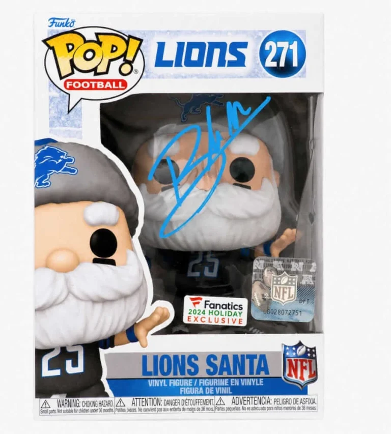 Blake Miller Signed Detroit Lions SANTA Funko Pop Doll #271 - (SCHWARTZ COA)