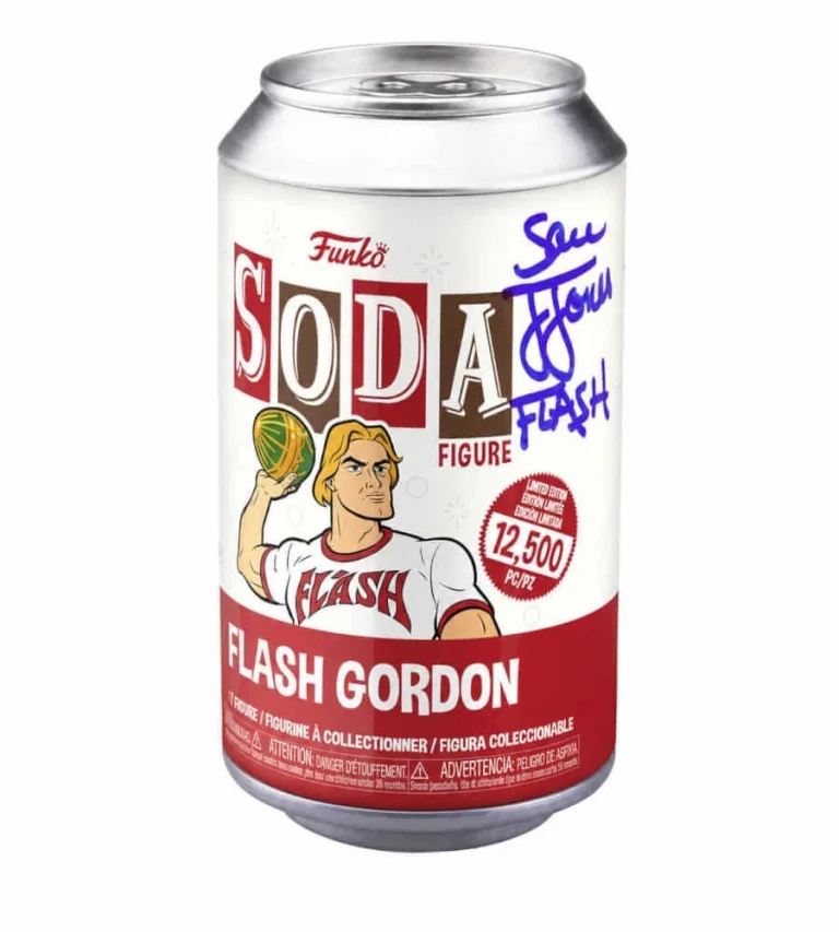Sam J. Jones Signed Flash Gordon Soda Can Funko Vinyl Figure w/Flash - (SS COA)