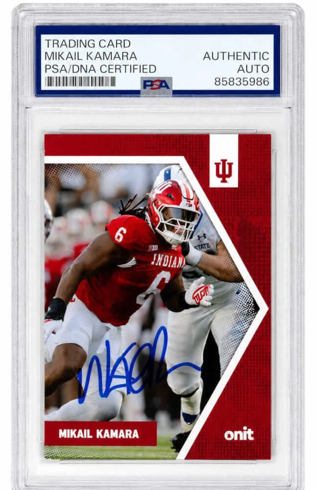 Mikail Kamara Signed Indiana Hoosiers 2025 Onit Football Card #B-44 - (PSA/DNA)