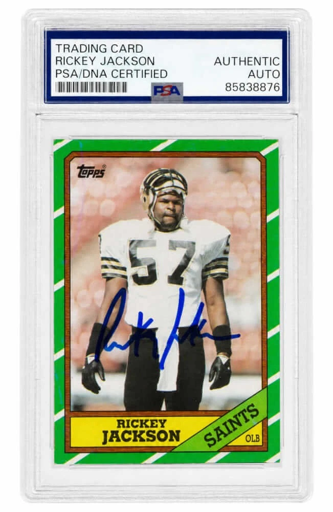 Rickey Jackson Signed Saints 1986 Topps Football Trading Card #346 - (PSA/DNA)