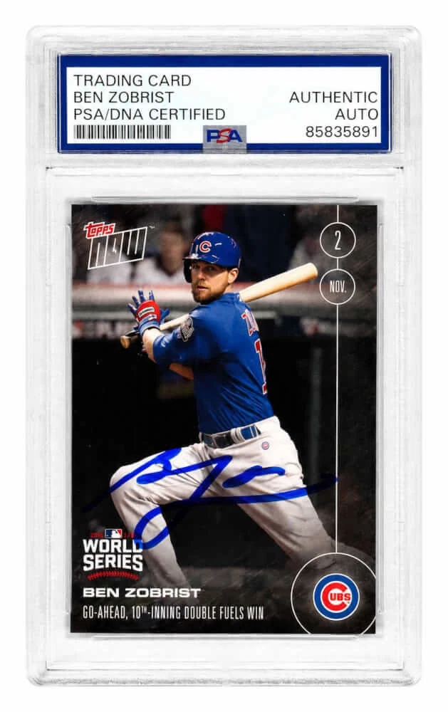 Ben Zobrist Signed Chicago Cubs 2016 Topps NOW Baseball Card #660 - (PSA/DNA)